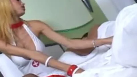 dude plows Titty tranny In dark Fishnet