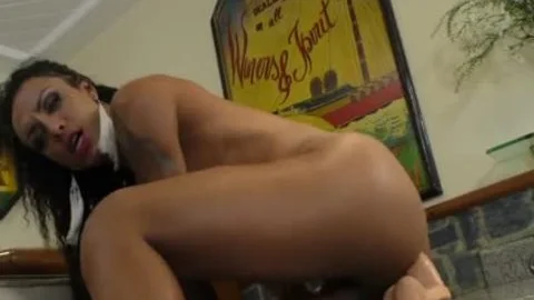 Fit dark tgirl Isa Potter Puts Her nailing Machine To The Test